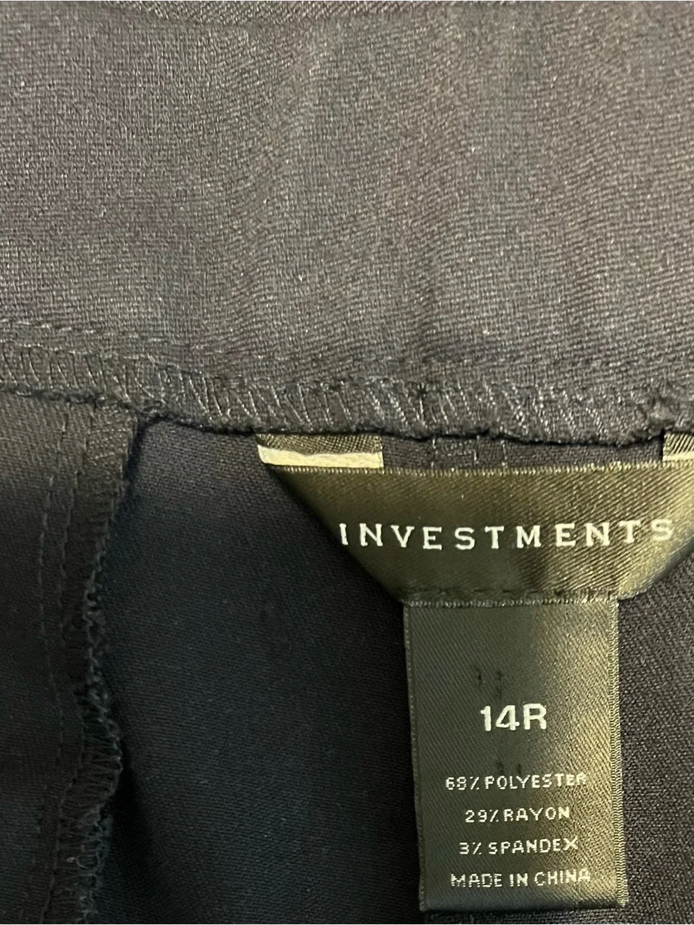 Investments Navy Straight-Leg Ponte Pants Size 14 Side Zipper Closure - Picture 4 of 7